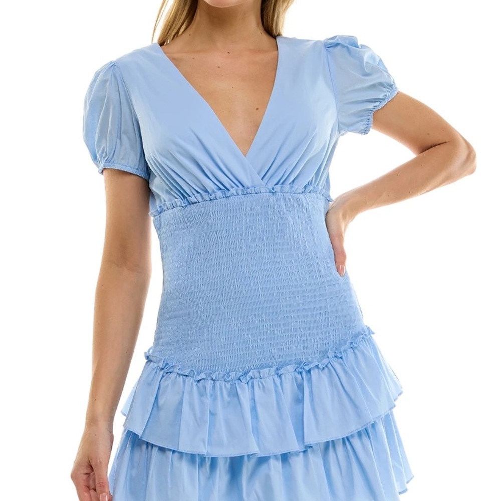 B Darlin Light Blue Ruffle Dress